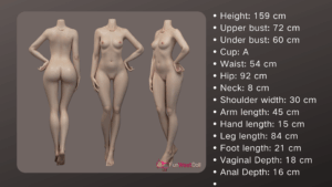 Alice – Silicone 159cm 62.6 B-CUP 34kg 74.96lbs Sex Doll Big Booty Anime Japanese Sex Doll FWD-S159-0015 65