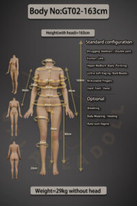 GT02 – Silicone 163cm 64.17 E-CUP 29kg 63.93lbs Sex Doll Big Booty Cosplay Sex Doll GTD-S163-0015 5