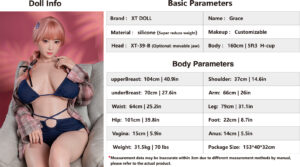 Grace – Silicone 160cm 62.99 K-CUP 32kg 70.55lbs Sex Doll Bubble Butt Anime Japanese Sex Doll XTD-S160-0022 23