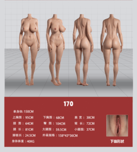 Meng – Silicone 170cm 66.93 H-CUP 43kg 94.8lbs Sex Doll Bubble Butt Anime Japanese Sex Doll DSD-S170-0052 19