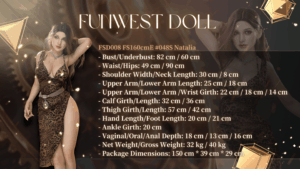 Natalia – Silicone 160cm 62.99 F-CUP 36kg 79.37lbs Sex Doll Big Booty Cosplay Sex Doll FWD-S160-0013 30