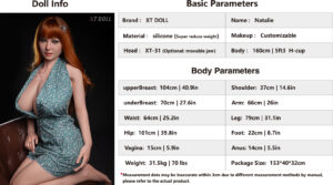 Natalie – Silicone 160cm 62.99 K-CUP 32kg 70.55lbs Sex Doll Bubble Butt Sex Doll XTD-S160-0024 24