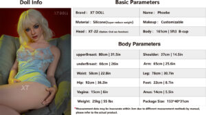 Phoebe – Silicone 161cm 63.39 C-CUP 26kg 57.32lbs Sex Doll Big Booty Cute Sex Doll XTD-S161-0032 15