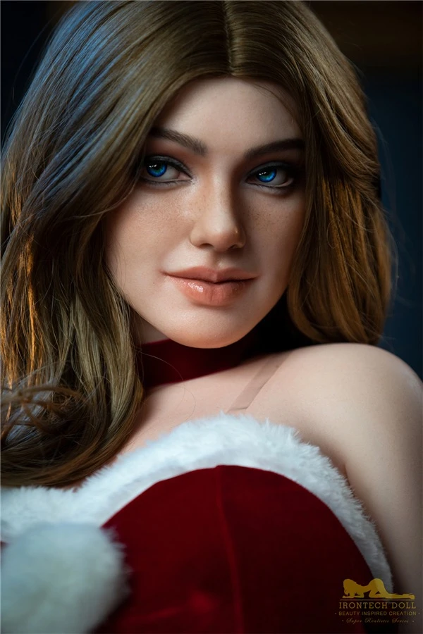 Sexy Curved Christmas Dress Up Silicone Sex Doll Ivy 165cm