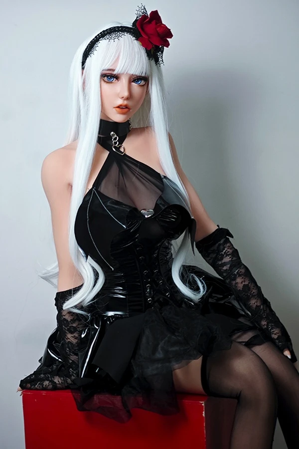 Silver Long Hair Anime Manga Silicone Sex Doll Maggie 150cm