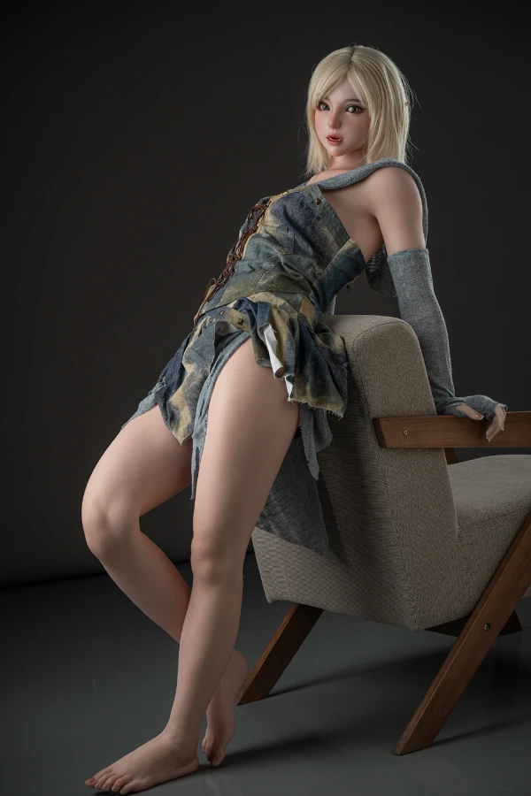 Cute Small Breasted, Big Booty Blonde Elf Silicone Sex Doll Grace 160cm