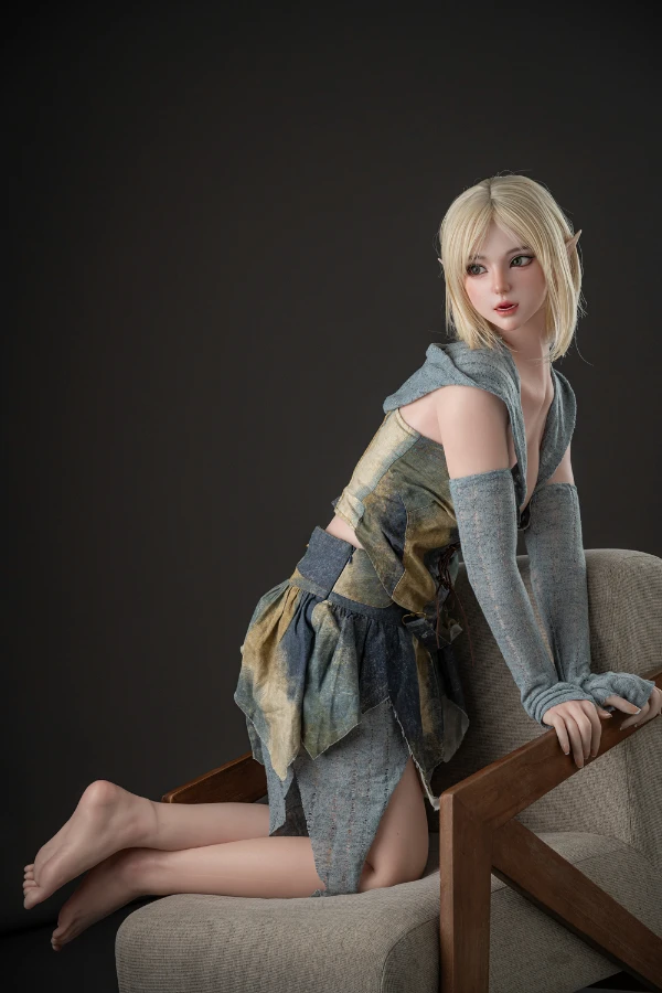 Cute Small Breasted, Big Booty Blonde Elf Silicone Sex Doll Grace 160cm
