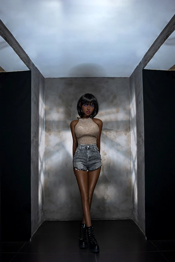 【All Paid Options Free】Sexy Short Hair Black Sex Doll Isabella 148cm (Free 2nd Head)