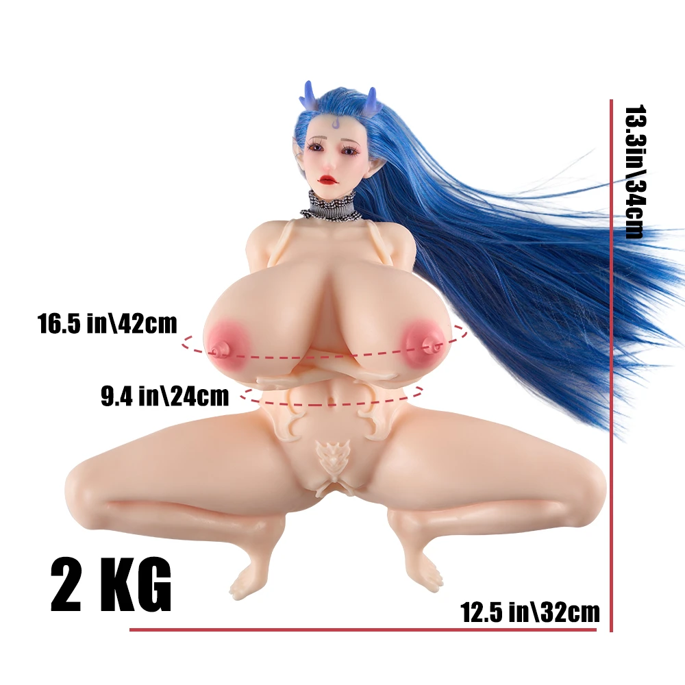 Blue Hair Anime Masturbation Sex Doll Ling (Includes Hair Transplant)
