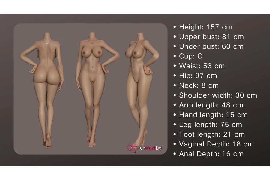157cm G Cup Super Realistic Busty Silicone Sex Doll Lyra (Real Skin Texture, Soft Head, Free Clothes)