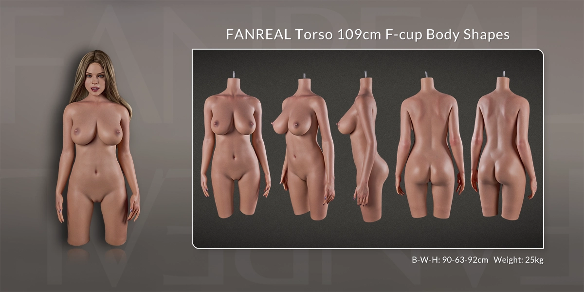 New Long Leg Silicone Sex Doll Torso Carlee 109cm (Movable Jaw With Oral Structure)