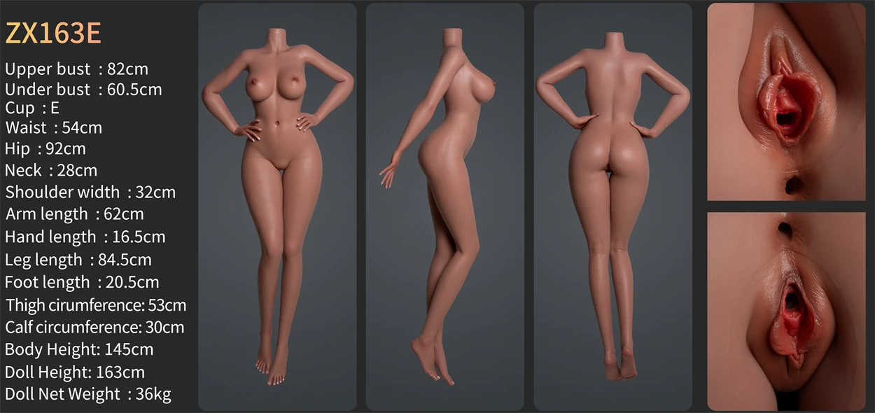 【Best Value Sex Doll $1500-$2500】Zelex SLE Series, 163cm/5ft4 Silicone Sex Doll, Head ZXE201, Movable Jaw