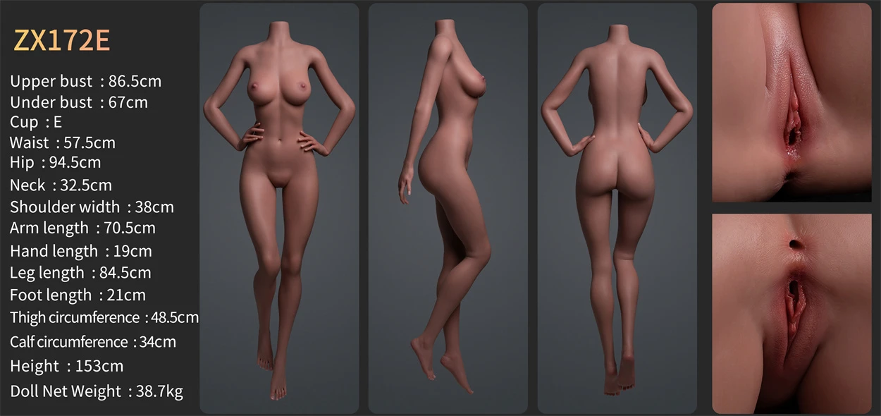 【Best Value Sex Doll $1500-$2500】Zelex SLE Series, 172cm/5ft8 Silicone Sex Doll, Head ZXE201, Movable Jaw