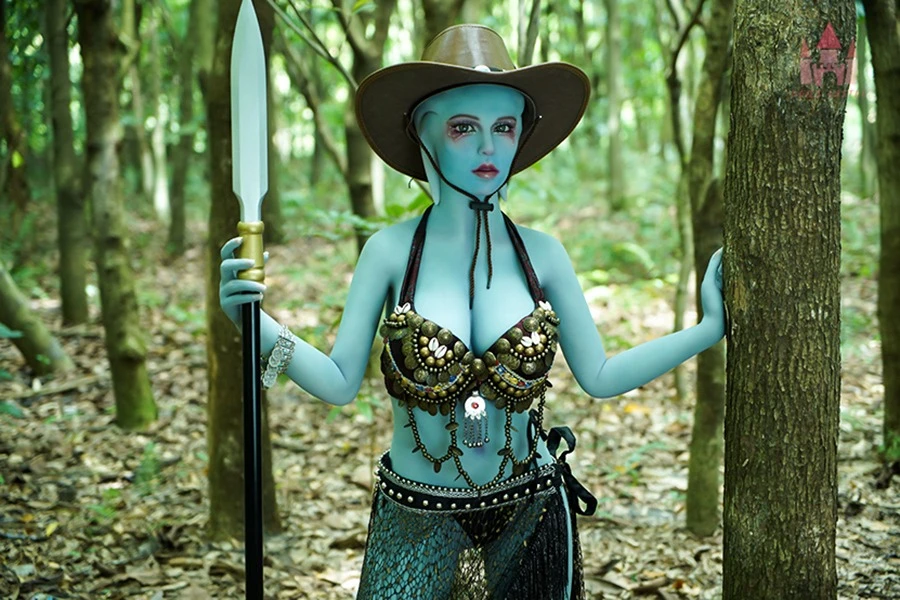 💥New Green Skin Alien Sex Doll Karsyn 156cm (Free 2nd Head)