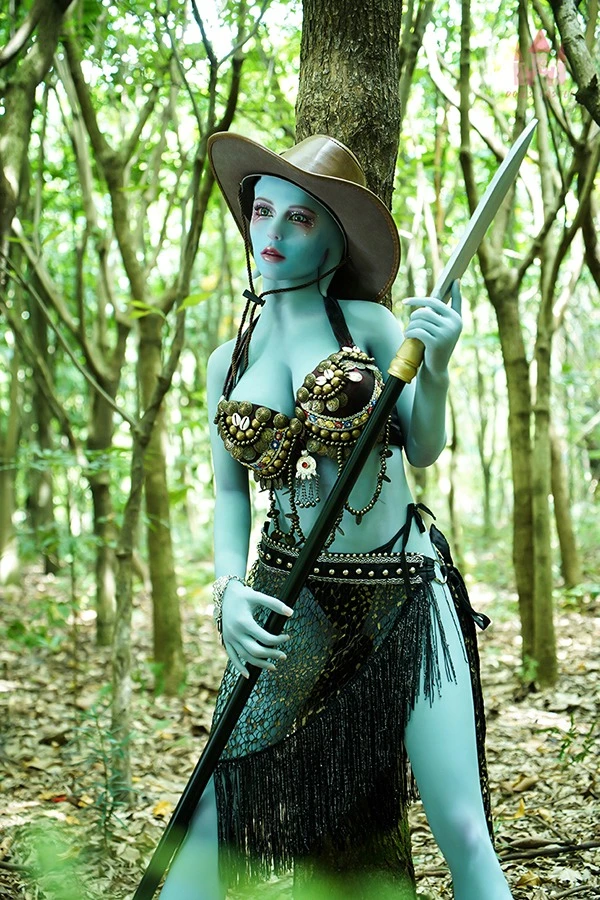 💥New Green Skin Alien Sex Doll Karsyn 156cm (Free 2nd Head)