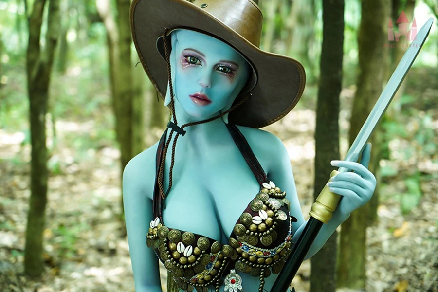 💥New Green Skin Alien Sex Doll Karsyn 156cm (Free 2nd Head)