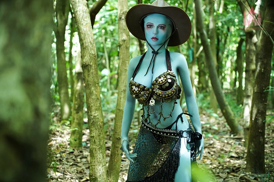 💥New Green Skin Alien Sex Doll Karsyn 156cm (Free 2nd Head)