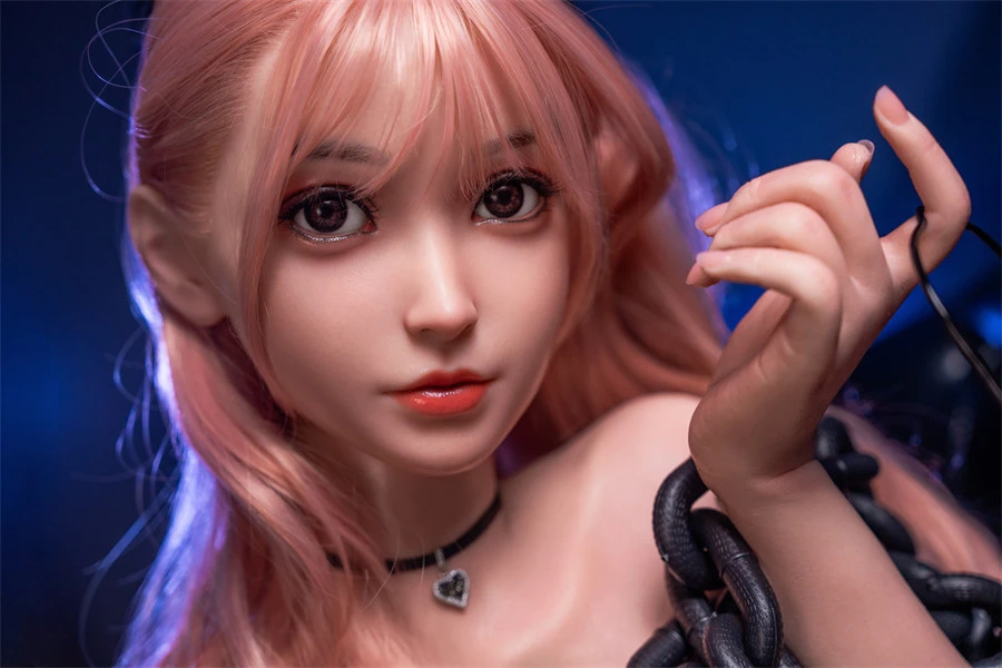 Cute Pink Hair Silicone Sex Doll Michael 159cm